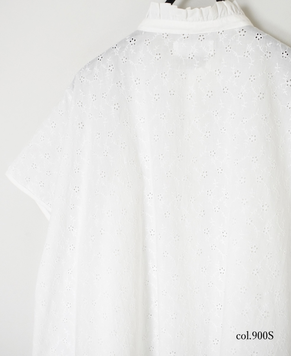 NSL25071(シャツ) ALL HEMLA FRILL CPLLAR FRENCH/SL SHIRT