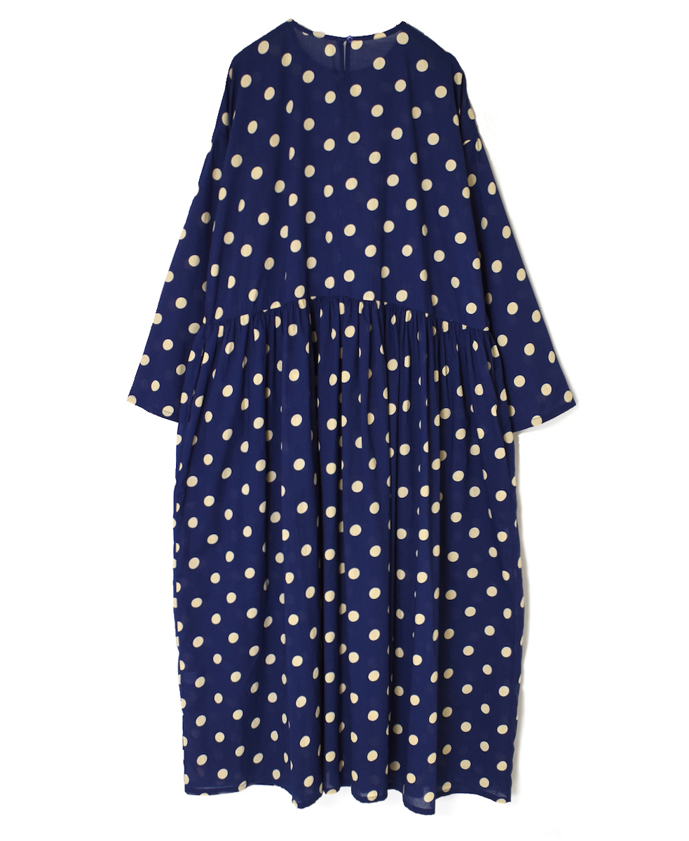 NSL25011(ワンピース)80sCOTTON VOILE DOT PRINT CREW-NECK PULLOVER DRESS