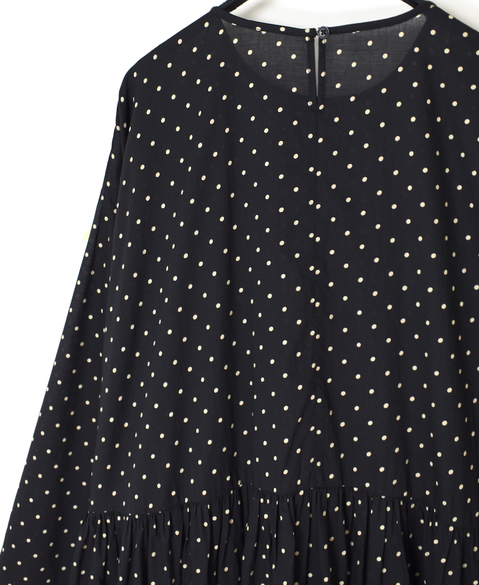 NSL25011(ワンピース)80sCOTTON VOILE DOT PRINT CREW-NECK PULLOVER DRESS