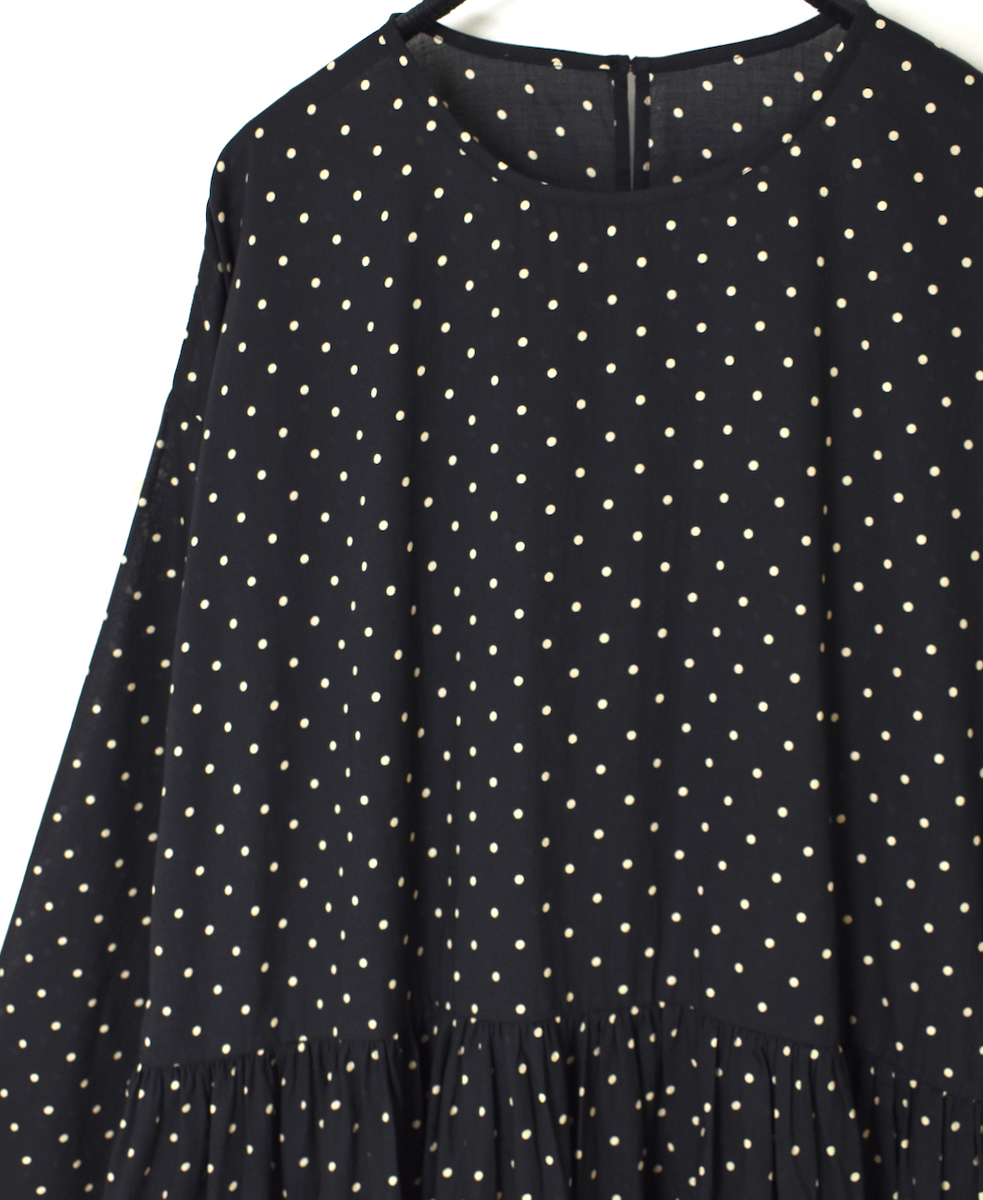 NSL25011(ワンピース)80sCOTTON VOILE DOT PRINT CREW-NECK PULLOVER DRESS