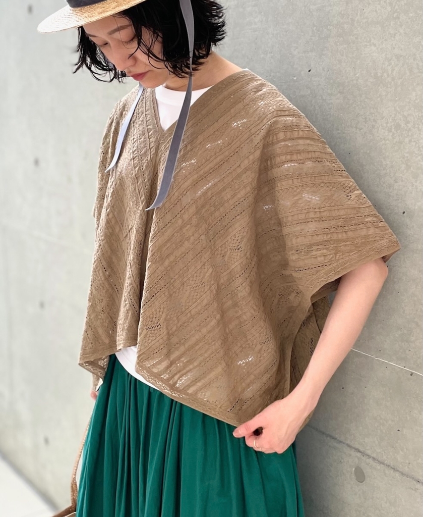 NSL23052 (ポンチョ) VOILE LACE ALL LACE PONCHO