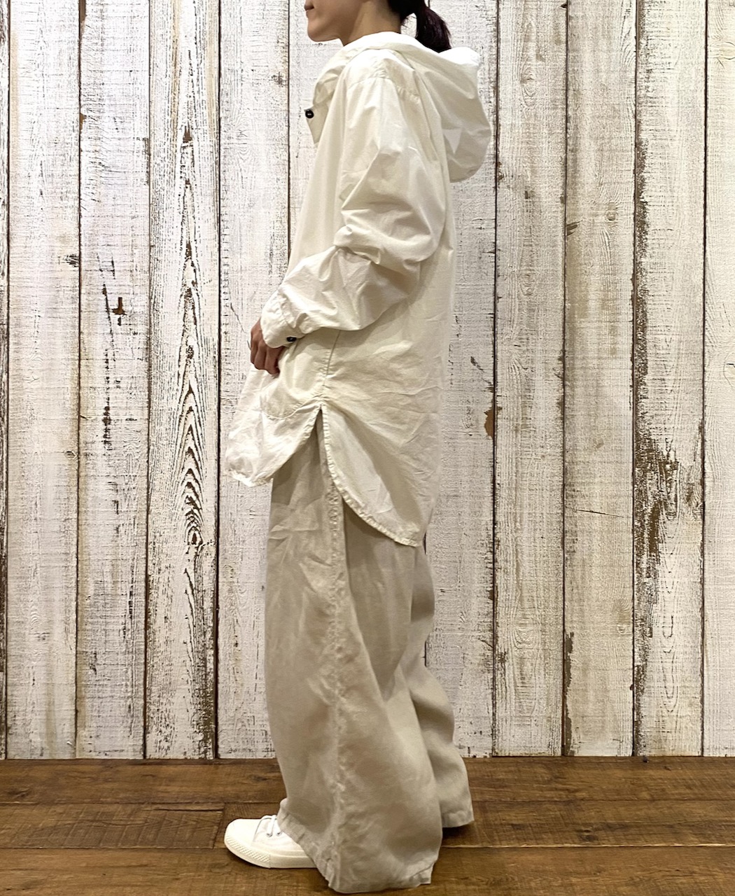 INHT2432CP (シャツ) 60s COTTON POPLIN OVERDYE HOODED PULLOVER SHIRT