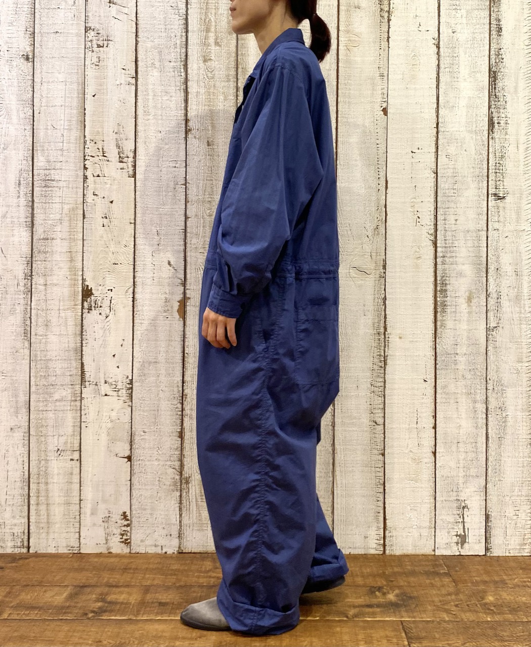 INHT2511STD(シャツ) COTTON STRIPE OVERDYE ONE-UP COLLAR OVERALLS