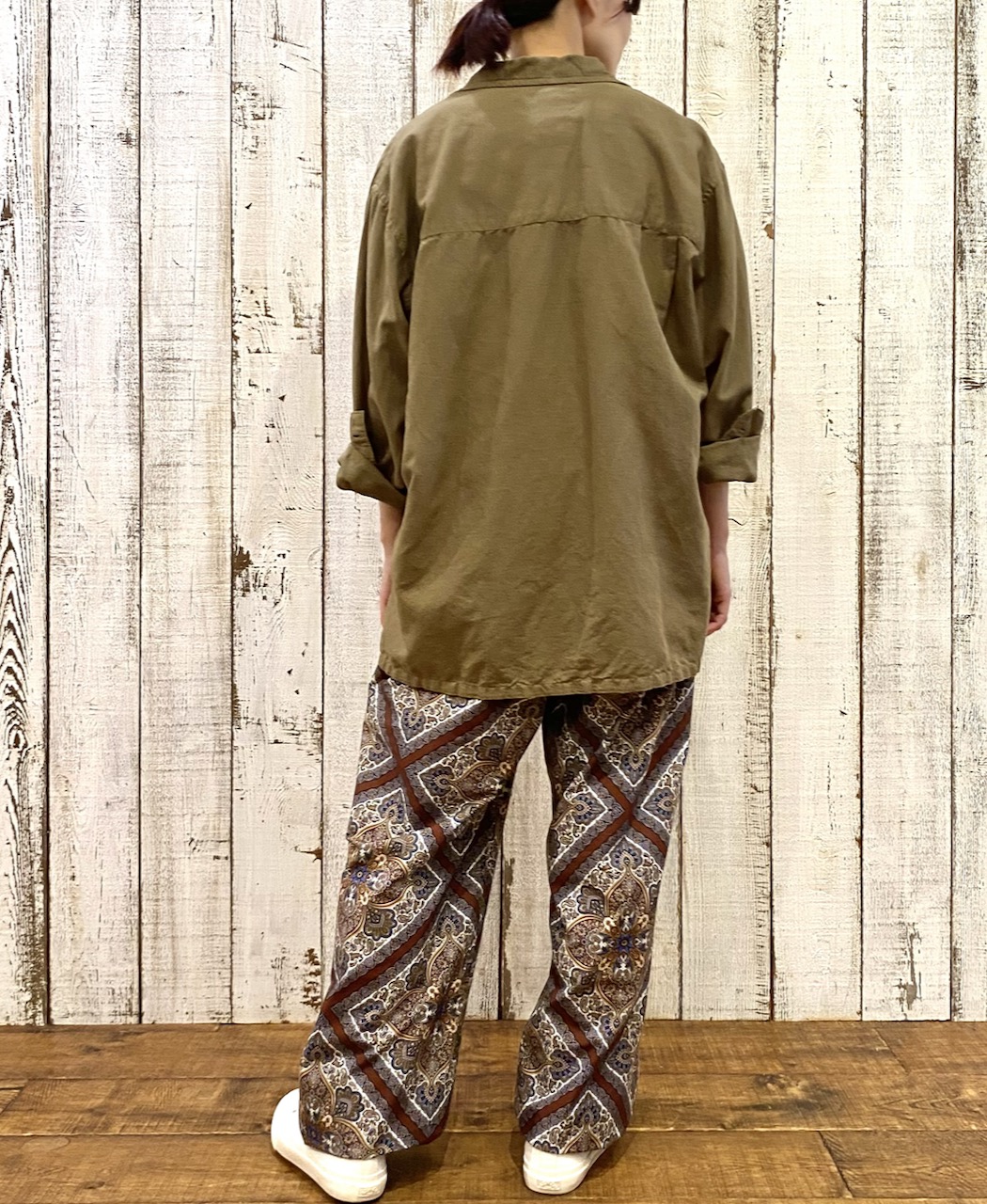 INHT2512CLD(シャツ) COTTON LINEN PLAIN OVERDYE ONE-UP COLLAR SHIRT