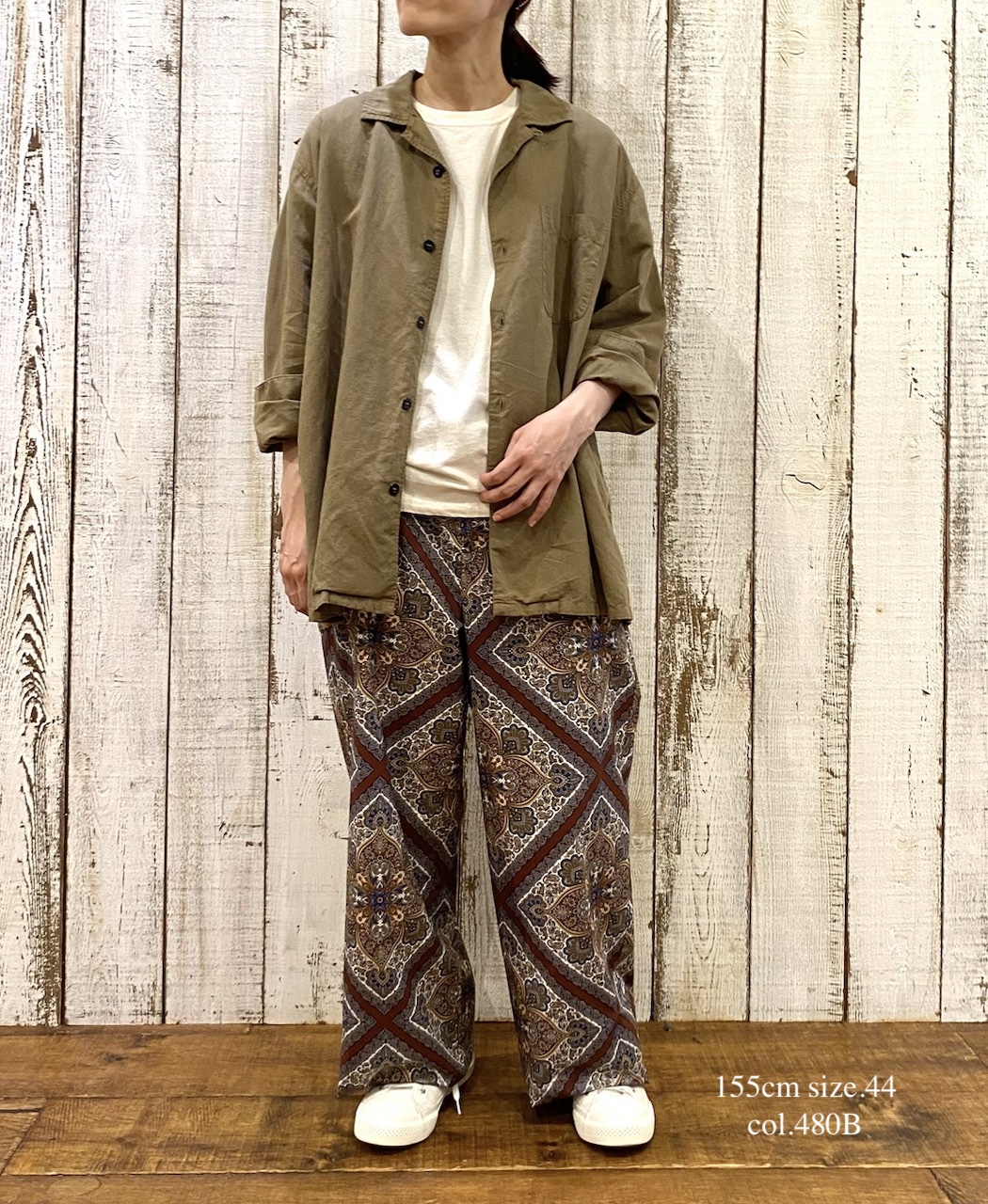INHT2512CLD(シャツ) COTTON LINEN PLAIN OVERDYE ONE-UP COLLAR SHIRT