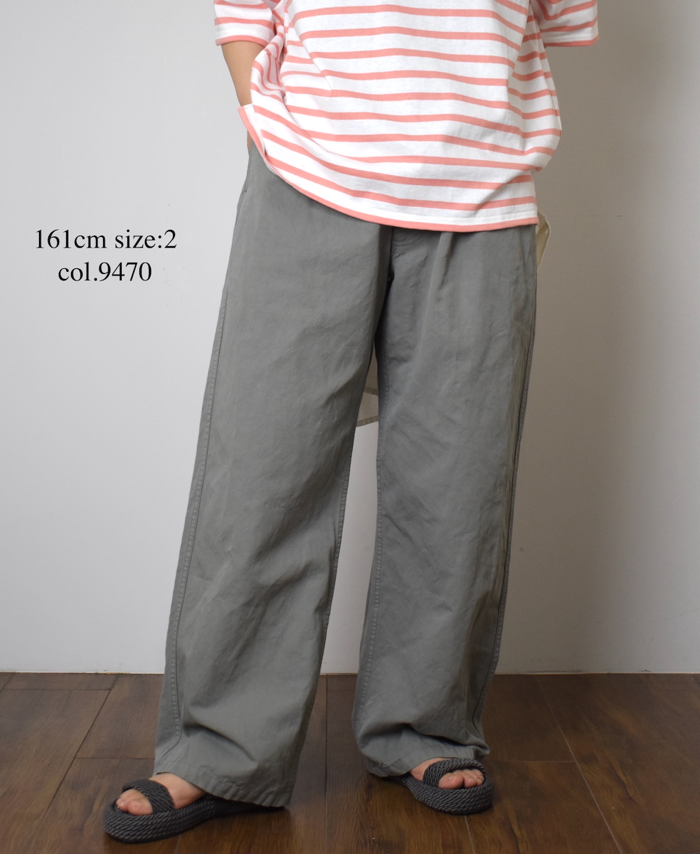 NAM1203KCL (パンツ) COTTON LINEN ONE-TUCK PANTS