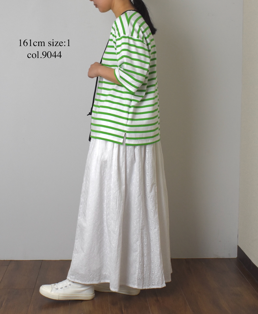 NLA2501(Tシャツ) REGULAR STRIPE DROP SHOULDER SHORT SLEEVE BASQUE SHIRT