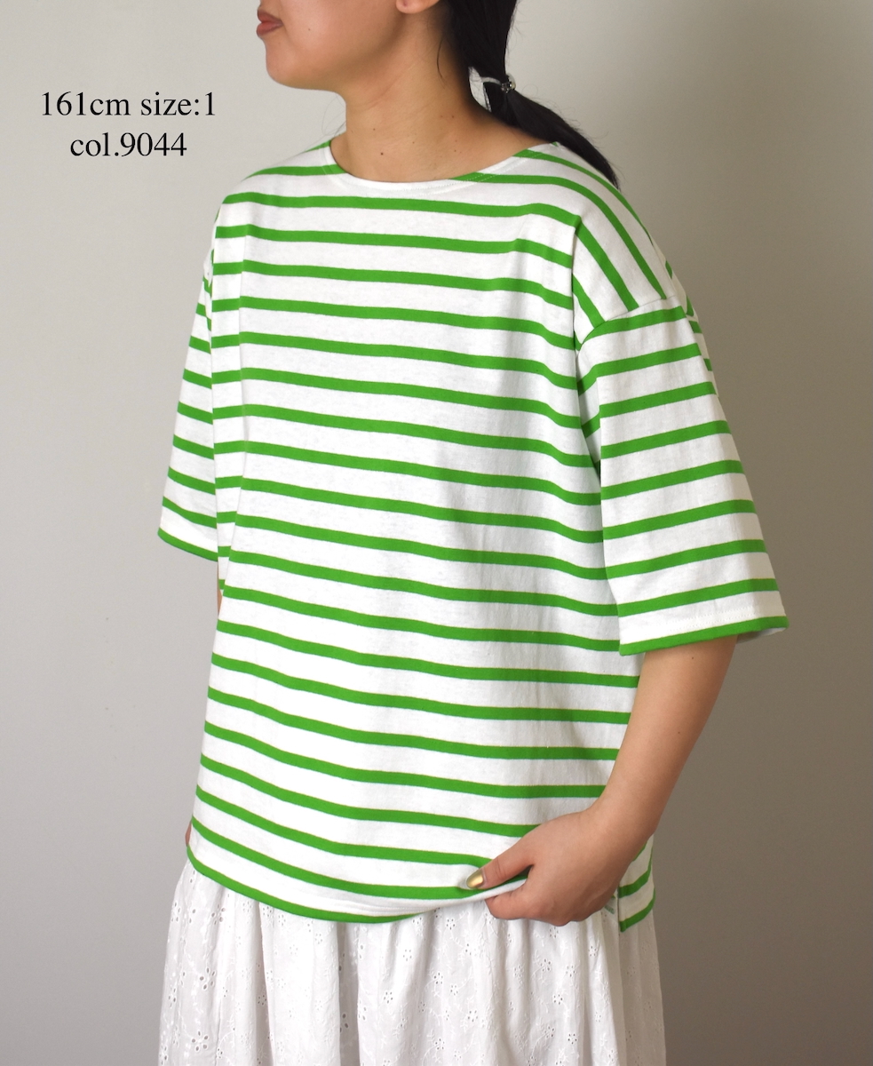 NLA2501(Tシャツ) REGULAR STRIPE DROP SHOULDER SHORT SLEEVE BASQUE SHIRT