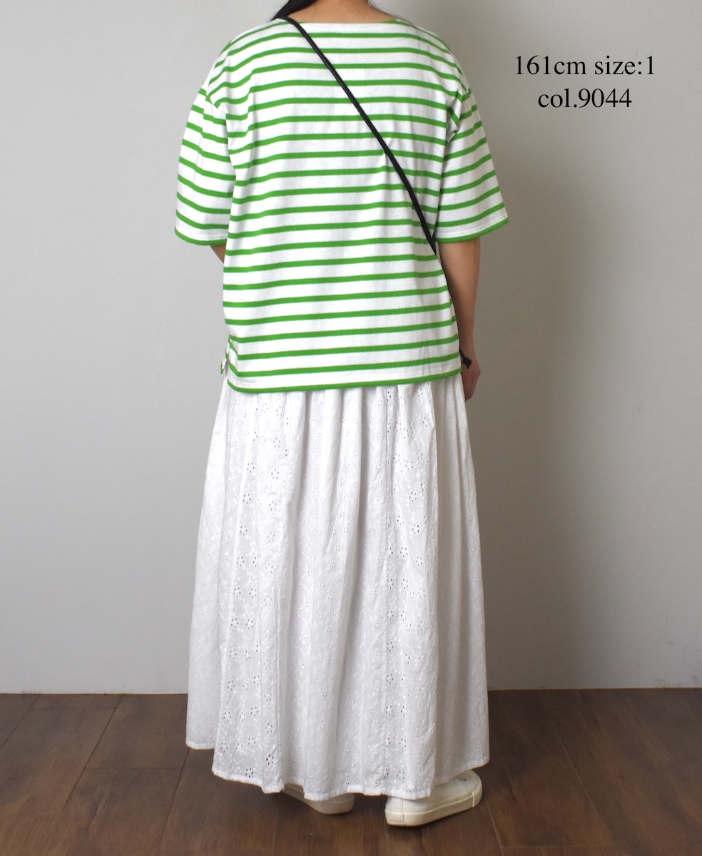 NLA2501(Tシャツ) REGULAR STRIPE DROP SHOULDER SHORT SLEEVE BASQUE SHIRT