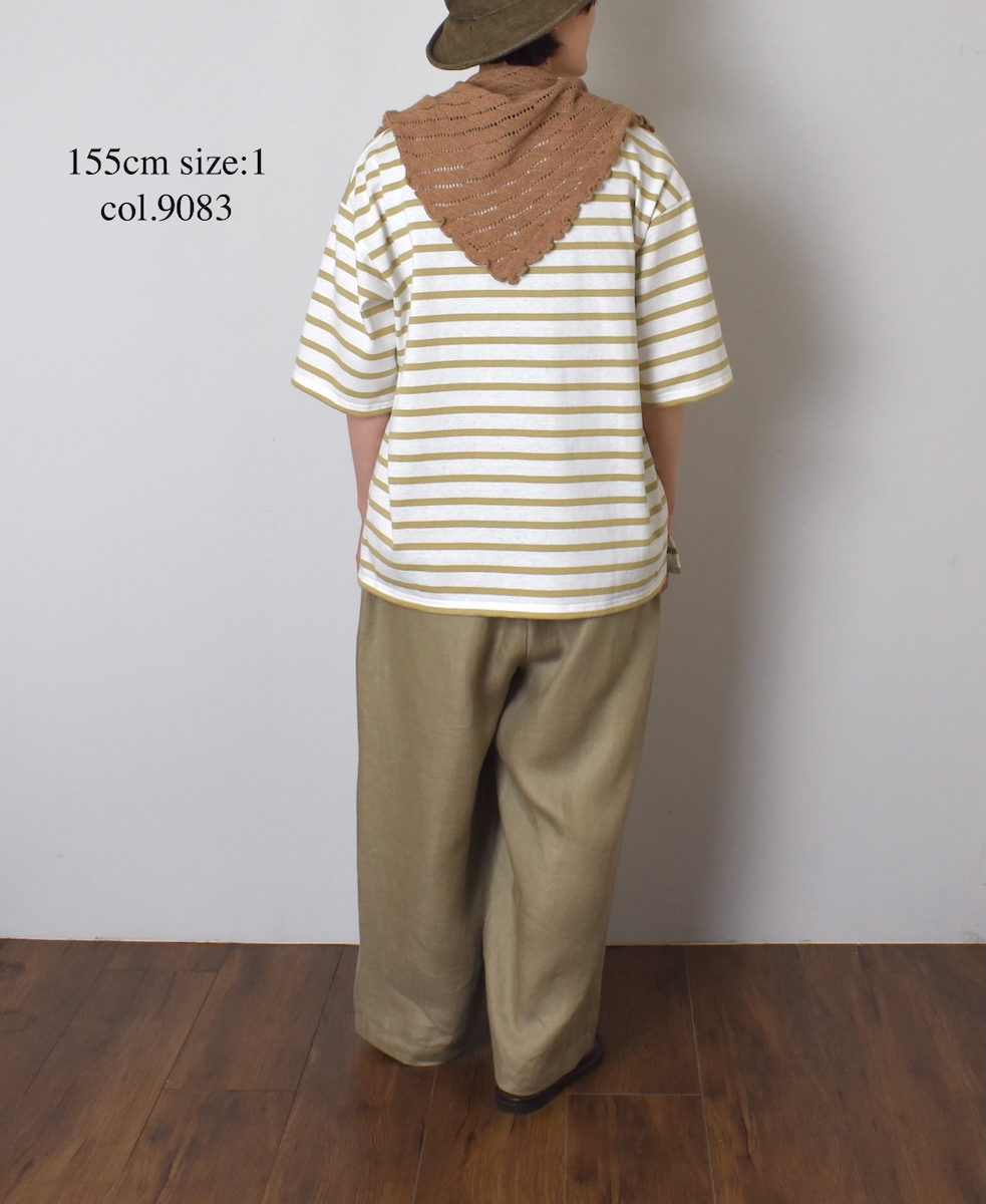 NLA2501(Tシャツ) REGULAR STRIPE DROP SHOULDER SHORT SLEEVE BASQUE SHIRT