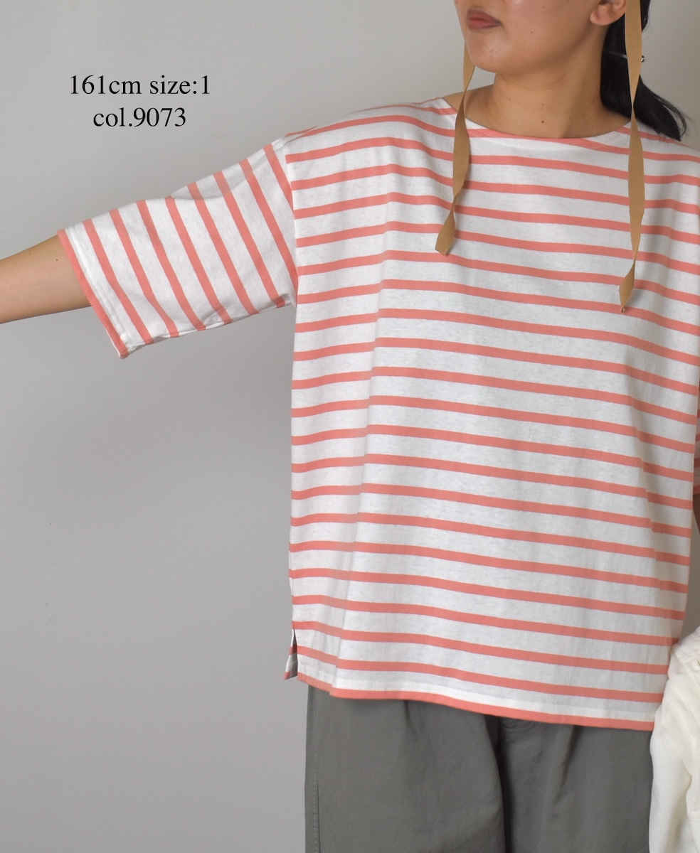 NLA2501(Tシャツ) REGULAR STRIPE DROP SHOULDER SHORT SLEEVE BASQUE SHIRT