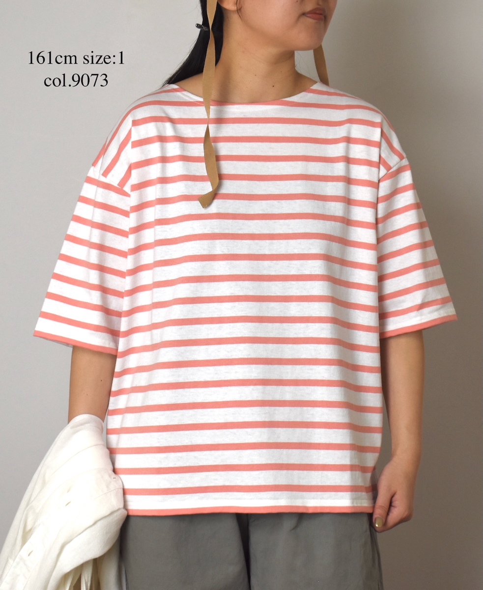 NLA2501(Tシャツ) REGULAR STRIPE DROP SHOULDER SHORT SLEEVE BASQUE SHIRT