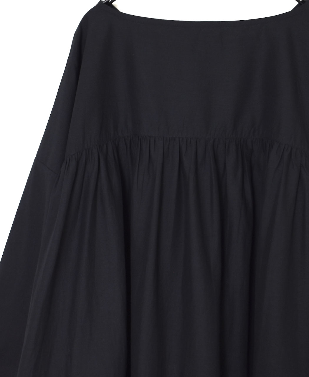 NSL25033(ワンピース) 60s CAMBRIC PLAIN CREW-NECK BACK SIDE GATHERED DRESS WITH LINING