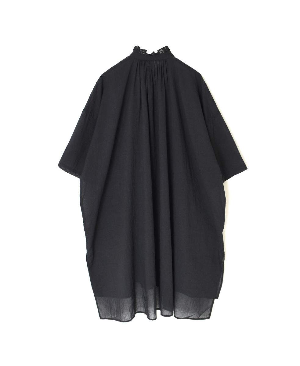 NSL25062(ブラウス) VOILE LACE COLLAR GATHERED TUNIC SHIRT