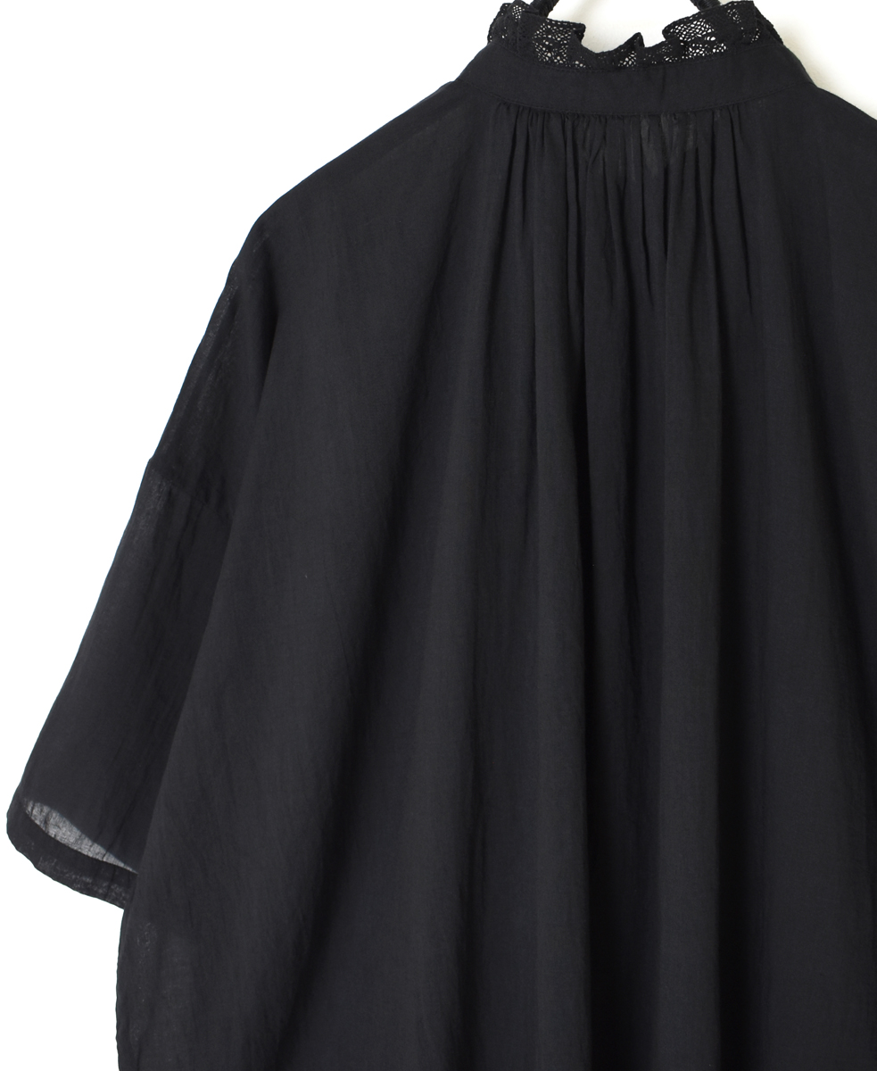 NSL25062(ブラウス) VOILE LACE COLLAR GATHERED TUNIC SHIRT