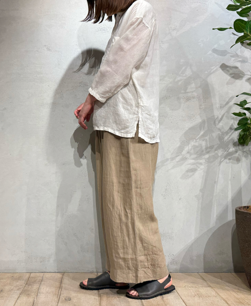 INMDS25004(パンツ)YARN DYE AUTO LOOM 60s LINEN PLAIN EASY PANTS