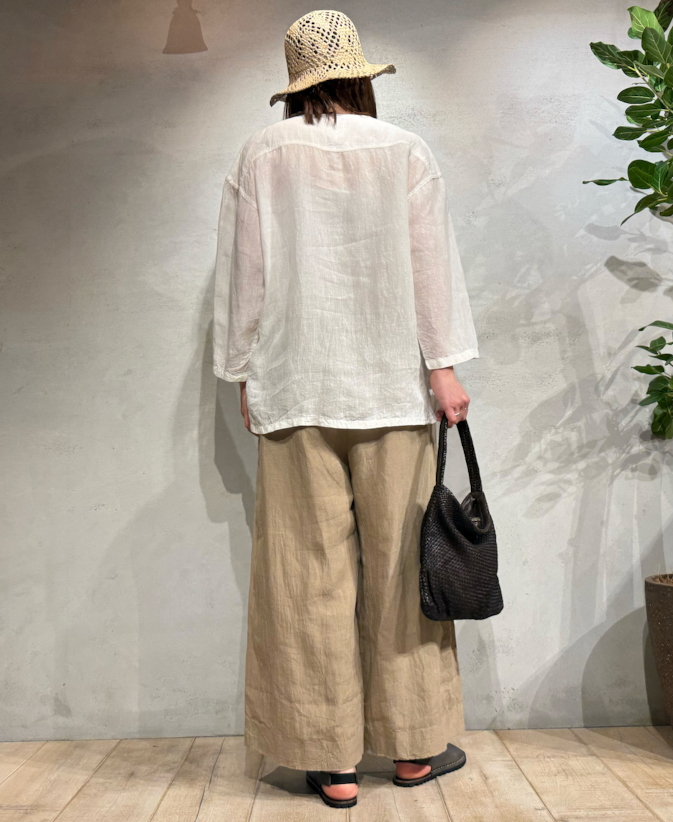 INMDS25004(パンツ)YARN DYE AUTO LOOM 60s LINEN PLAIN EASY PANTS