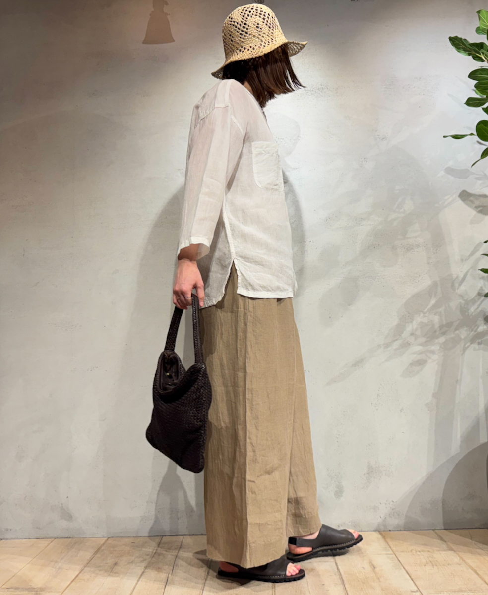 INMDS25004(パンツ)YARN DYE AUTO LOOM 60s LINEN PLAIN EASY PANTS
