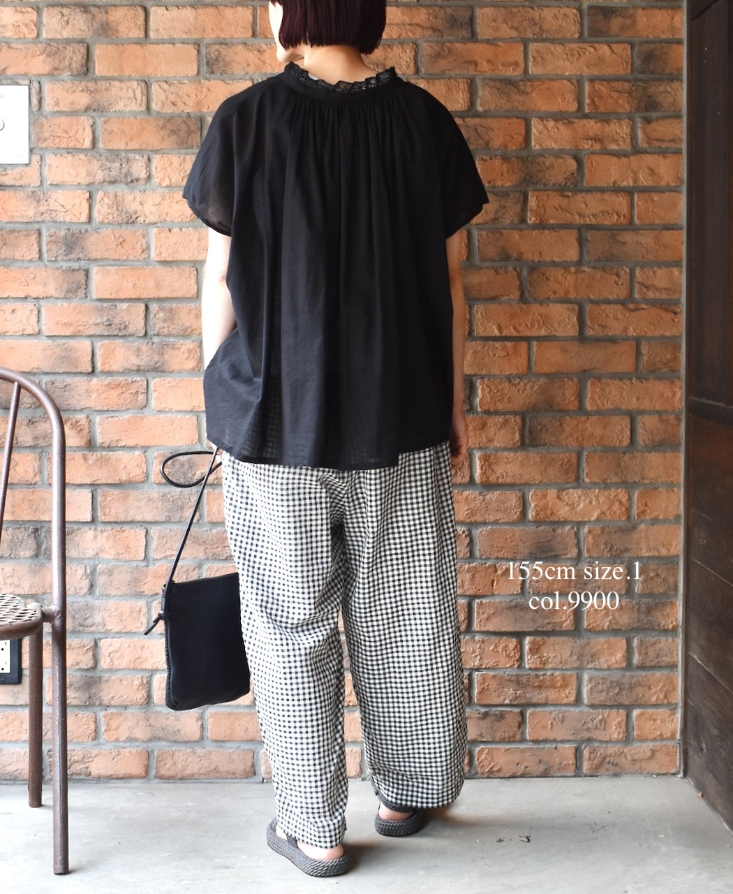 NSL25061(ブラウス) VOILE LACE NECK LACE GATHERED SMOCK