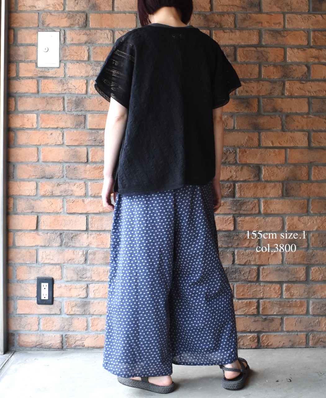 NSL25106(パンツ) 80s COTTON VOILE SMALL FLOWER PRINT WIDE EASY PANTS