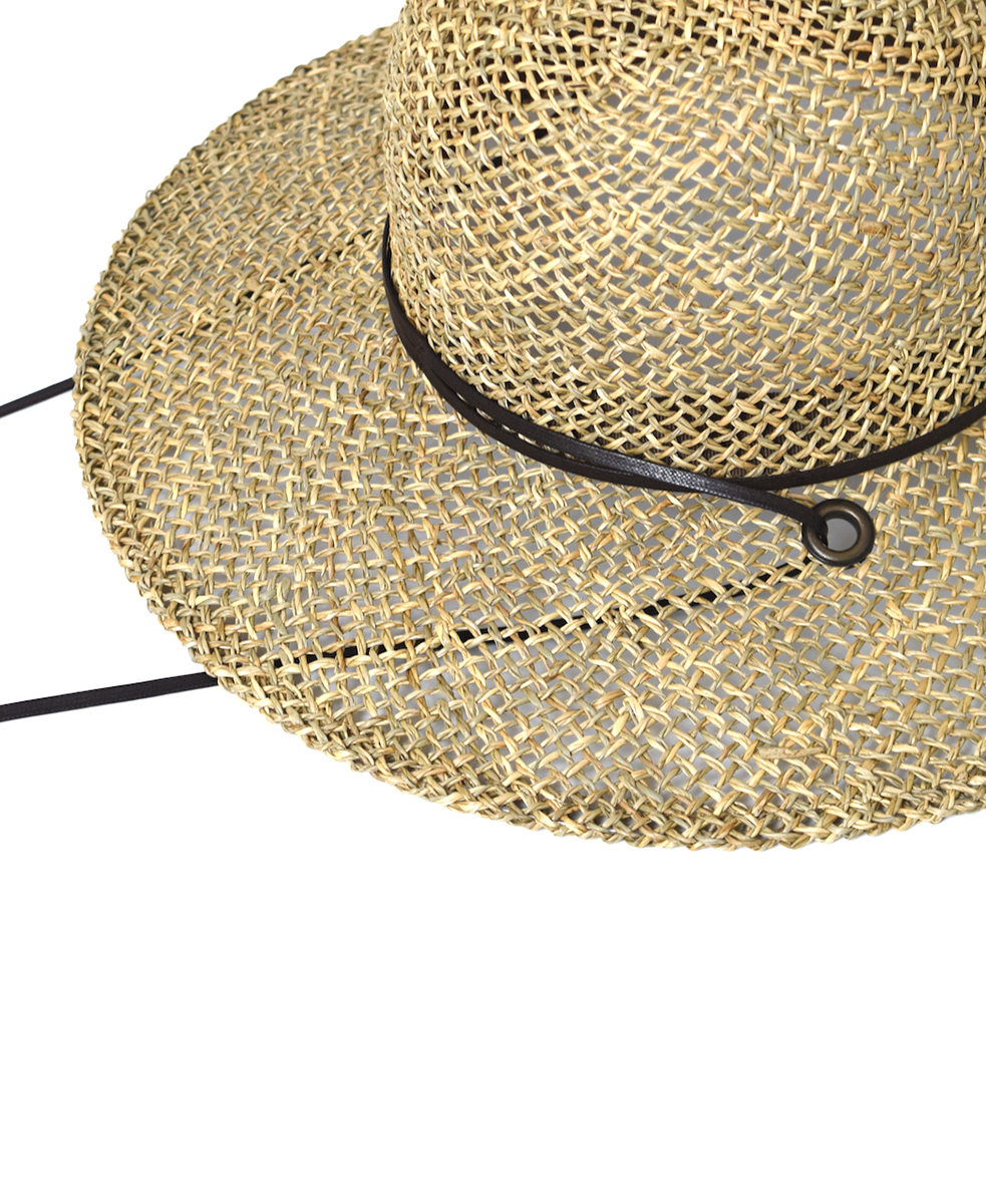 SIGNA1925 NSG2501(帽子) STRAW HAT WITH FAKE LEATHER STRING