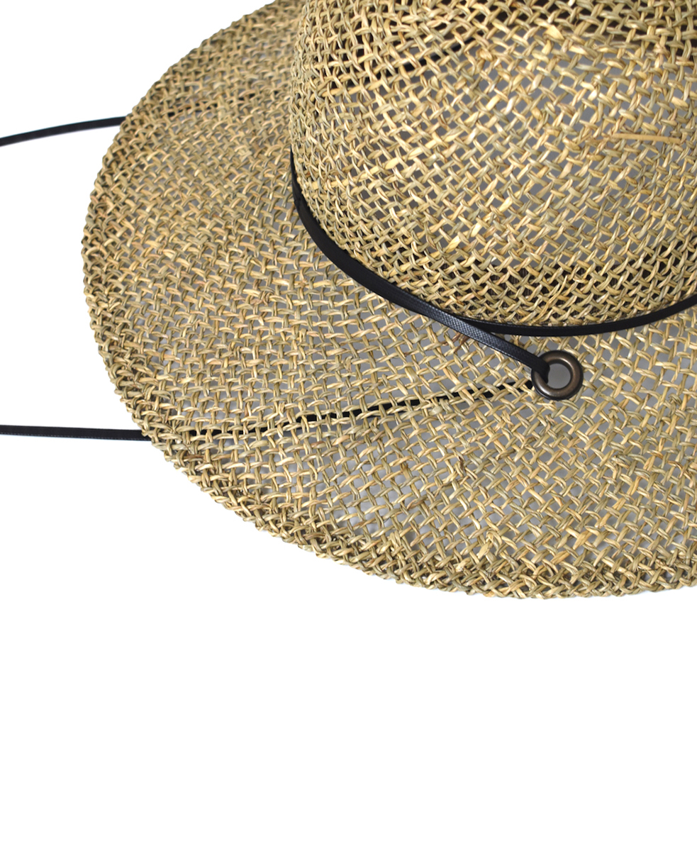 SIGNA1925 NSG2501(帽子) STRAW HAT WITH FAKE LEATHER STRING