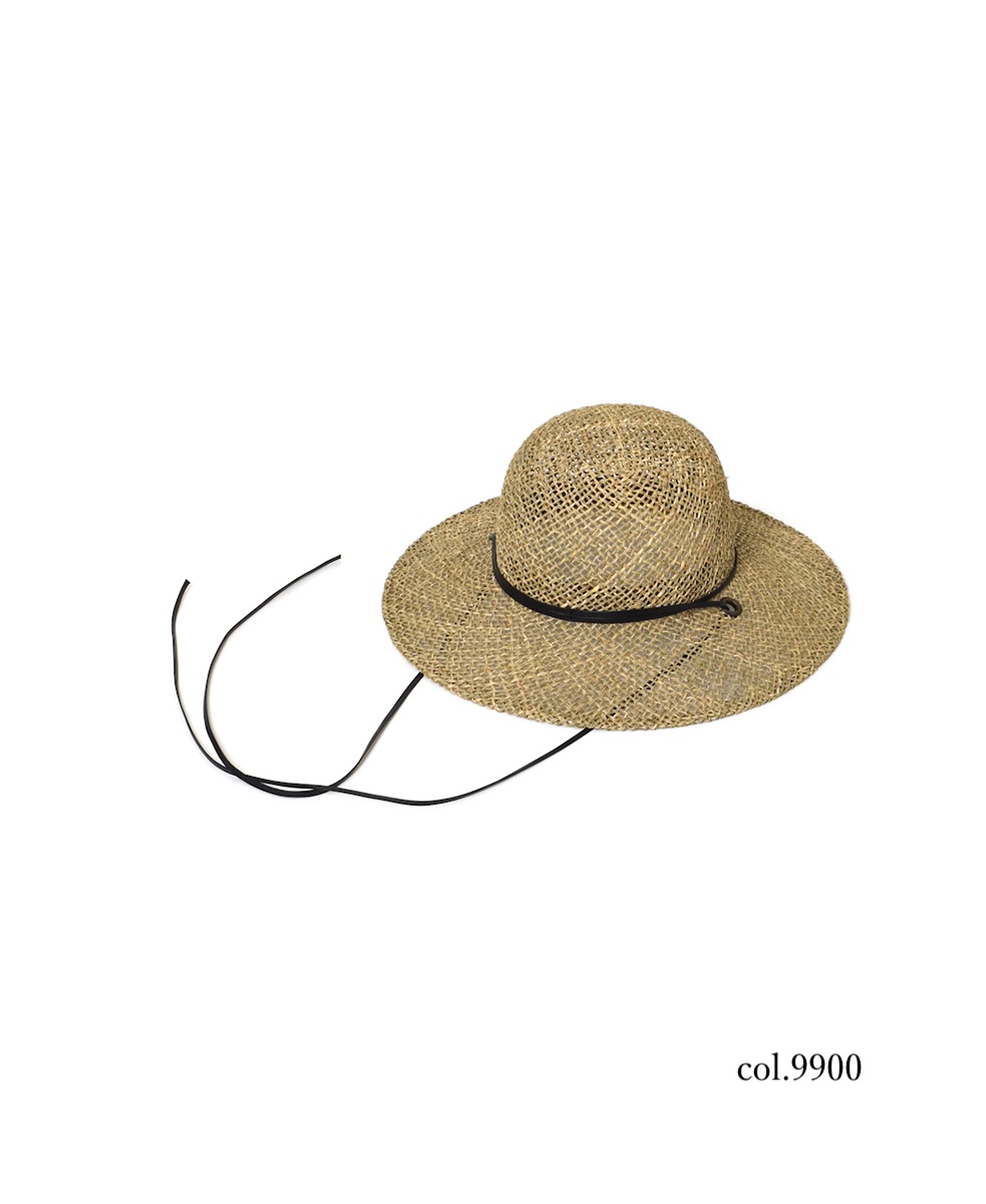 SIGNA1925 NSG2501(帽子) STRAW HAT WITH FAKE LEATHER STRING