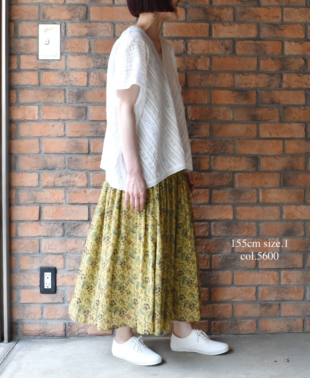 NSL25095(スカート) 80s VOILE PAISLEY FLOWER PRINT GATHERD SKIRT