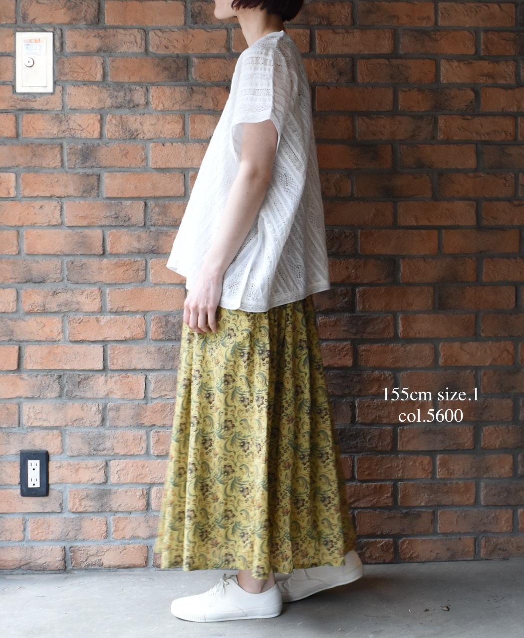 NSL25095(スカート) 80s VOILE PAISLEY FLOWER PRINT GATHERD SKIRT