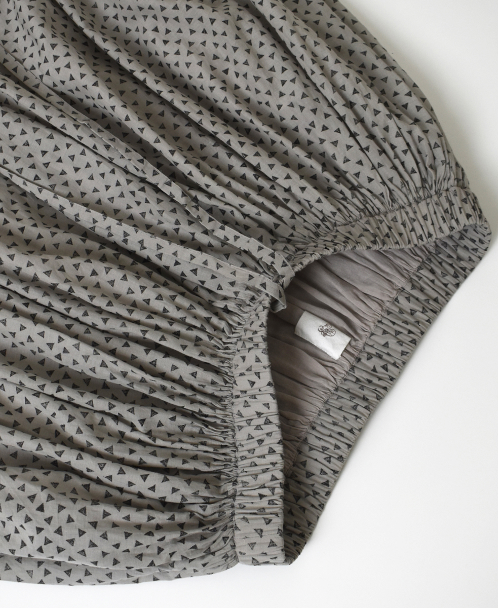 INMDS25105(スカート) 80s VOILE TRIANGLE BLOCK PRINT GATHERED SKIRT