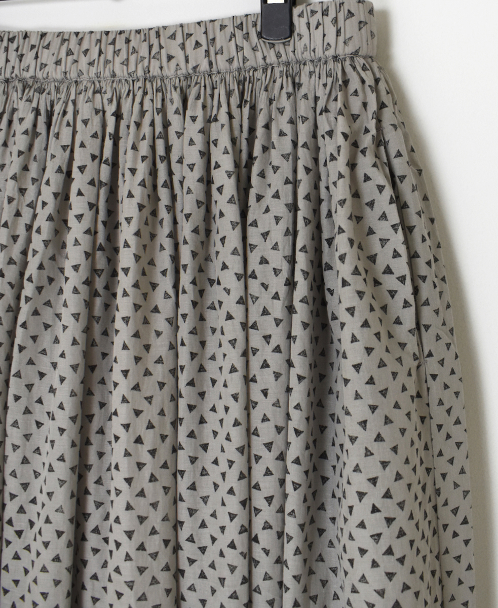 INMDS25105(スカート) 80s VOILE TRIANGLE BLOCK PRINT GATHERED SKIRT