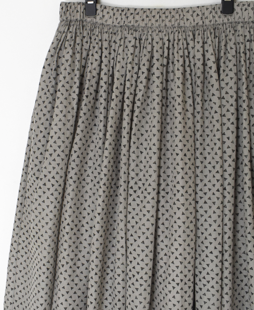 INMDS25105(スカート) 80s VOILE TRIANGLE BLOCK PRINT GATHERED SKIRT