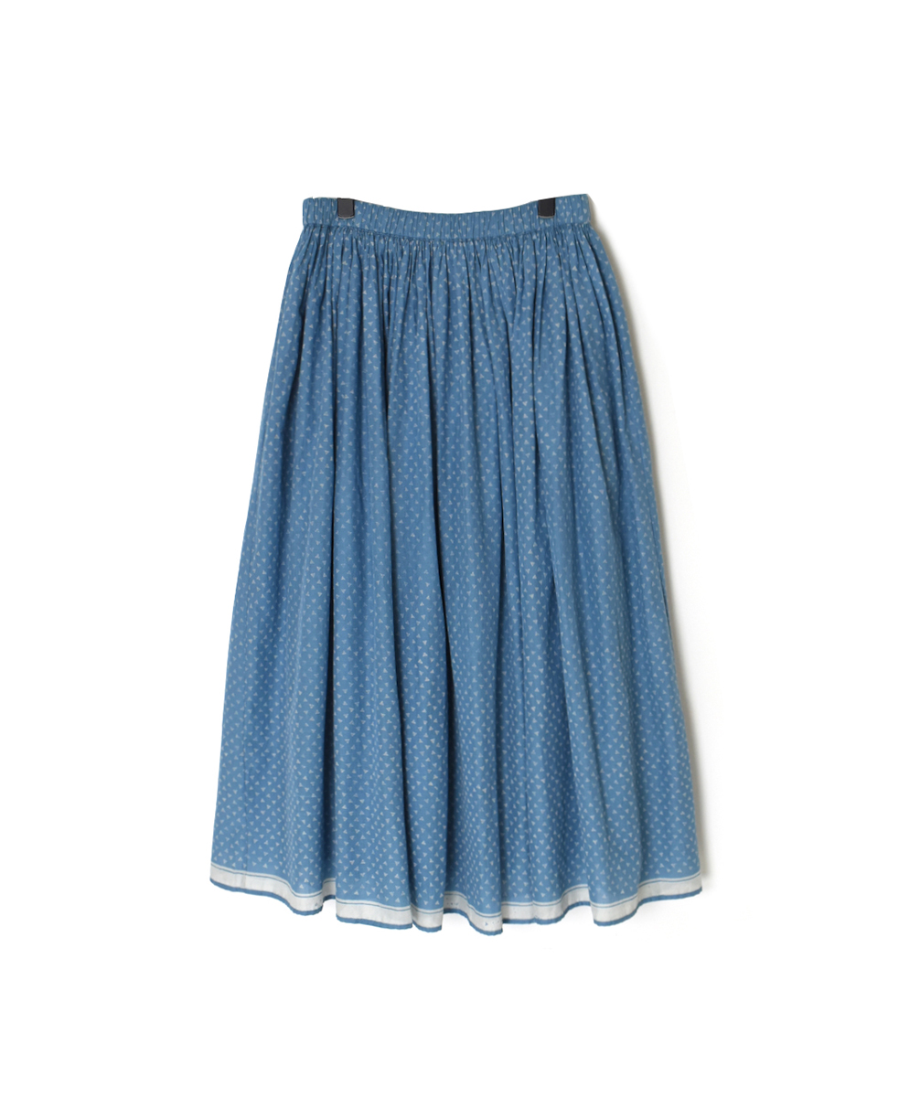 INMDS25105(スカート) 80s VOILE TRIANGLE BLOCK PRINT GATHERED SKIRT