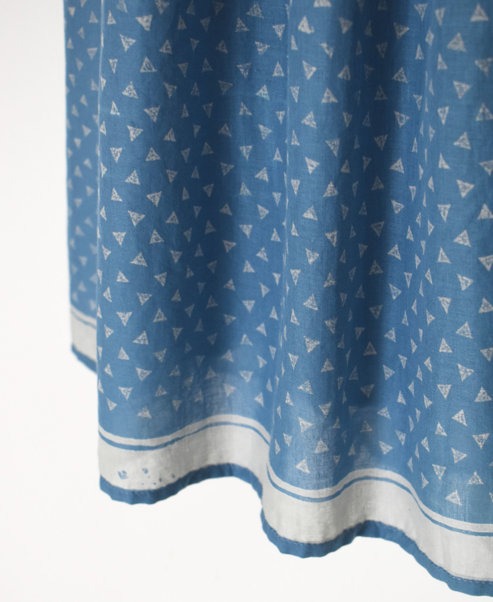 INMDS25105(スカート) 80s VOILE TRIANGLE BLOCK PRINT GATHERED SKIRT