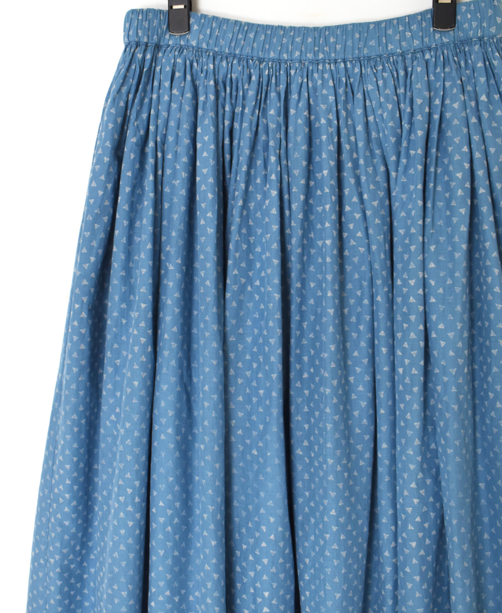 INMDS25105(スカート) 80s VOILE TRIANGLE BLOCK PRINT GATHERED SKIRT