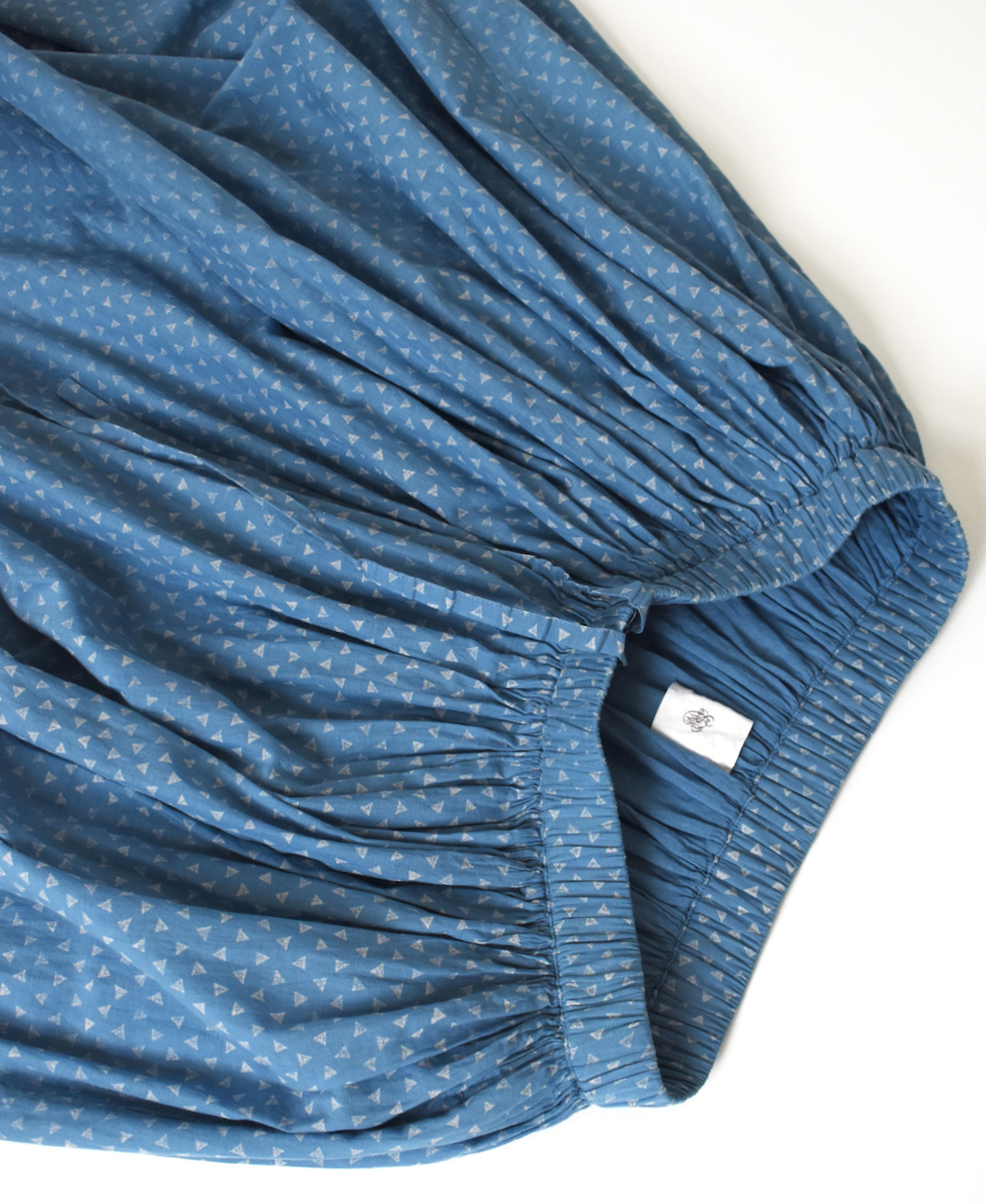 INMDS25105(スカート) 80s VOILE TRIANGLE BLOCK PRINT GATHERED SKIRT