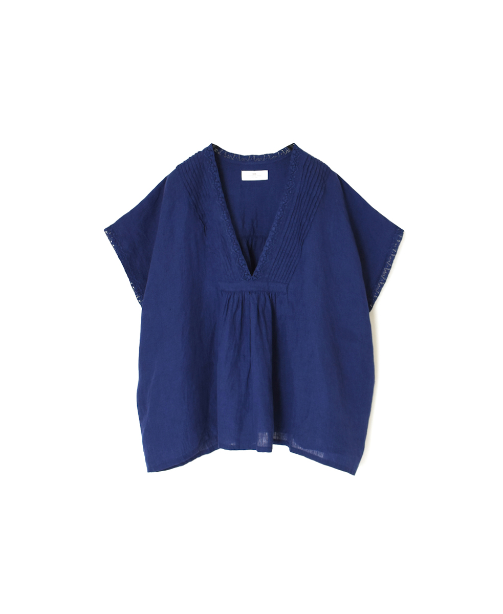 INSL25201(プルオーバー) 60s LINEN PLAIN FRENCH/SL V-NECK PULLOVER WITH PINTUCK