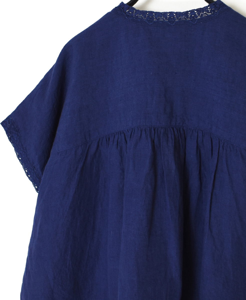 INSL25201(プルオーバー) 60s LINEN PLAIN FRENCH/SL V-NECK PULLOVER WITH PINTUCK