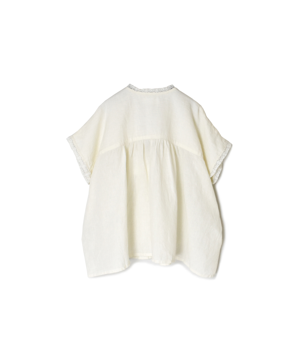 INSL25201(プルオーバー) 60s LINEN PLAIN FRENCH/SL V-NECK PULLOVER WITH PINTUCK