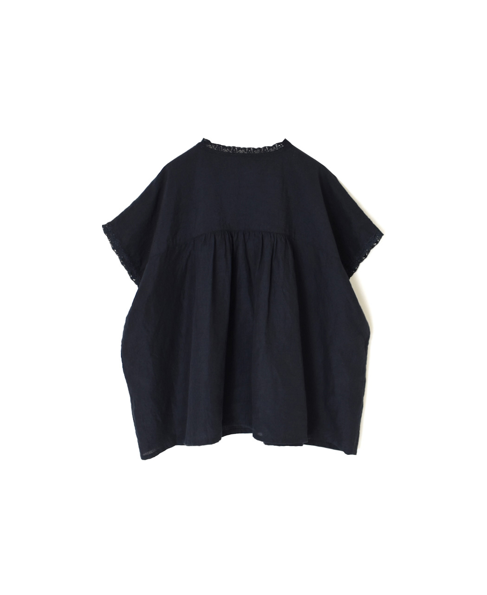 INSL25201(プルオーバー) 60s LINEN PLAIN FRENCH/SL V-NECK PULLOVER WITH PINTUCK