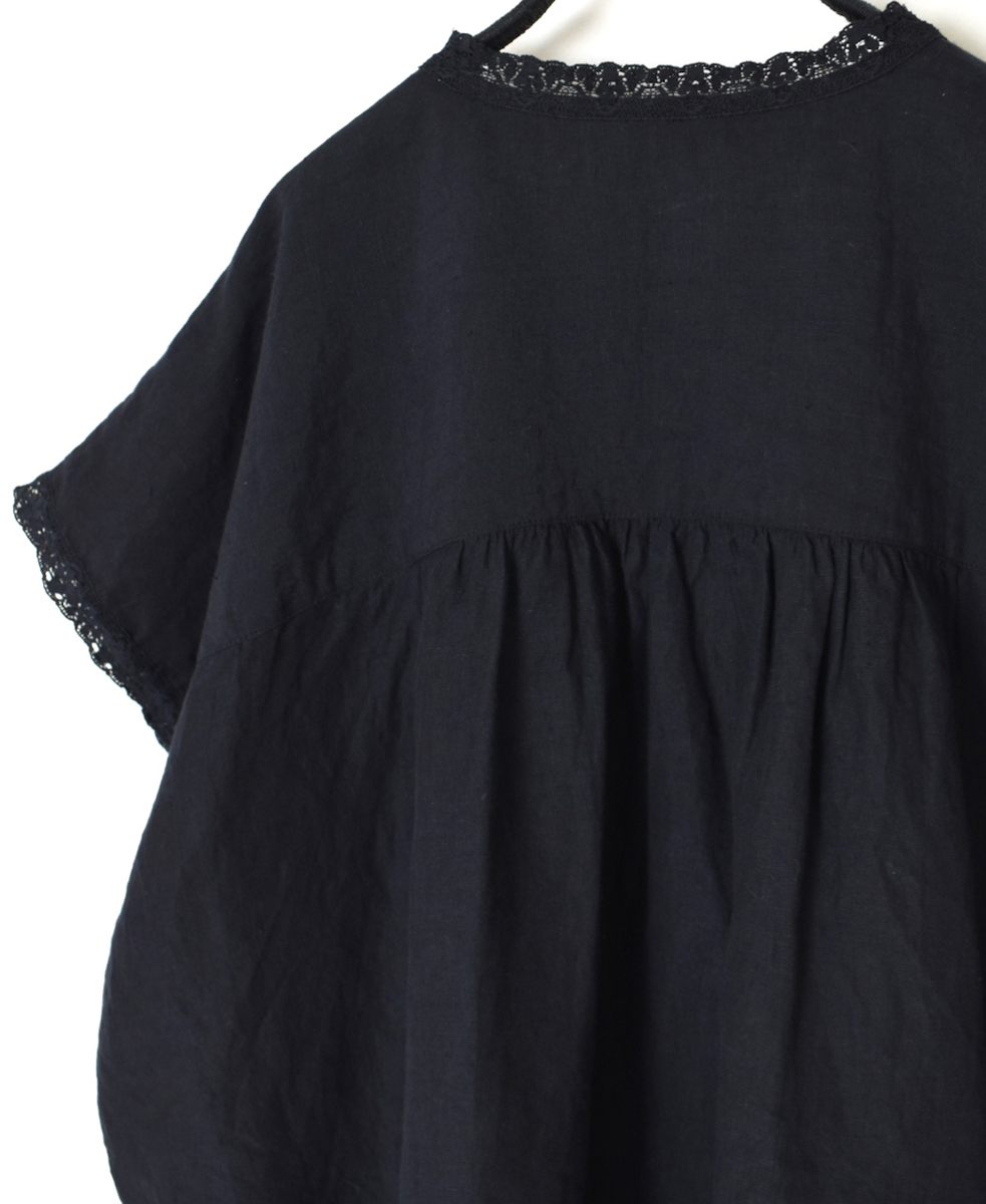 INSL25201(プルオーバー) 60s LINEN PLAIN FRENCH/SL V-NECK PULLOVER WITH PINTUCK