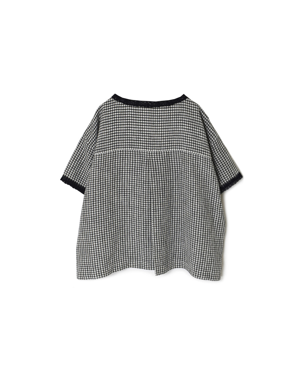 INSL25212(プルオーバー) 60s LINEN CHECK BOAT NECK PULLOVER WITH BACK SIDE PLEATS&LACE