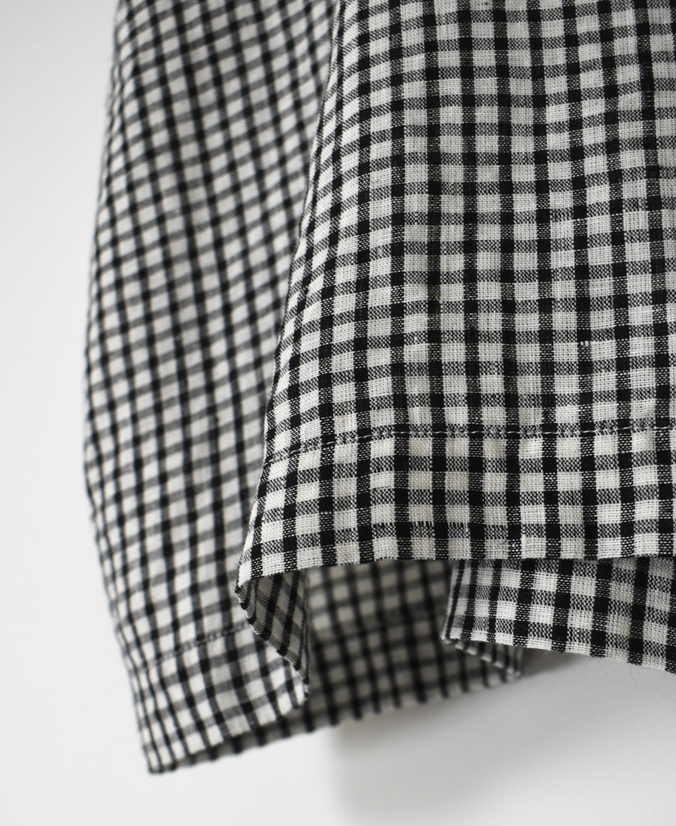 INSL25212(プルオーバー) 60s LINEN CHECK BOAT NECK PULLOVER WITH BACK SIDE PLEATS&LACE