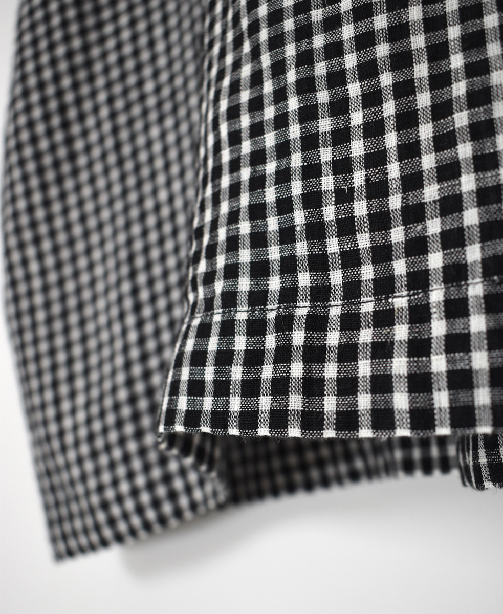 INSL25212(プルオーバー) 60s LINEN CHECK BOAT NECK PULLOVER WITH BACK SIDE PLEATS&LACE