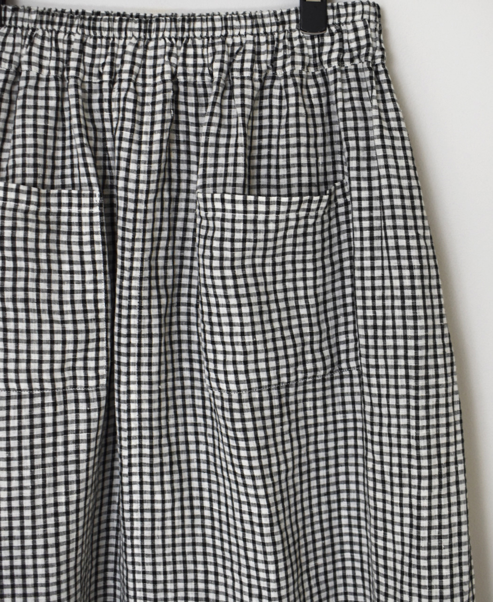 INSL25215(スカート) 60s LINEN CHECK EASY SKIRT
