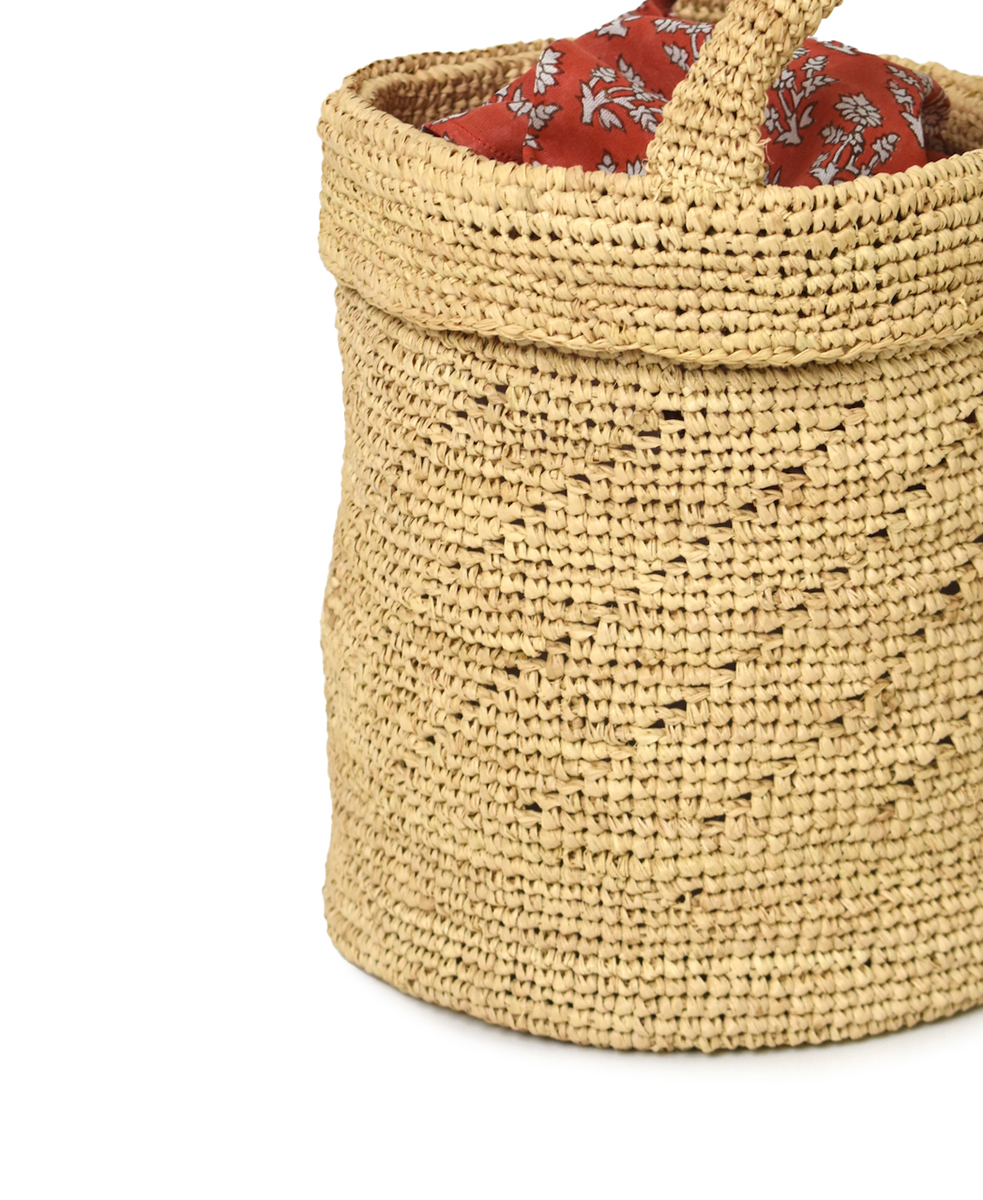 ANMDS2501(バッグ) RAFFIA ONE HANDLE BARREL BAG