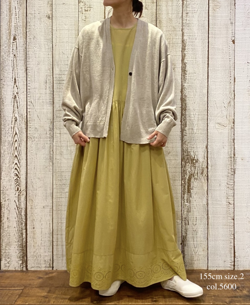 INSL25222 (スカート) 80s VOILE PLAIN WITH CUT WORK LACE CREW-NECK PULLOVER DRESS