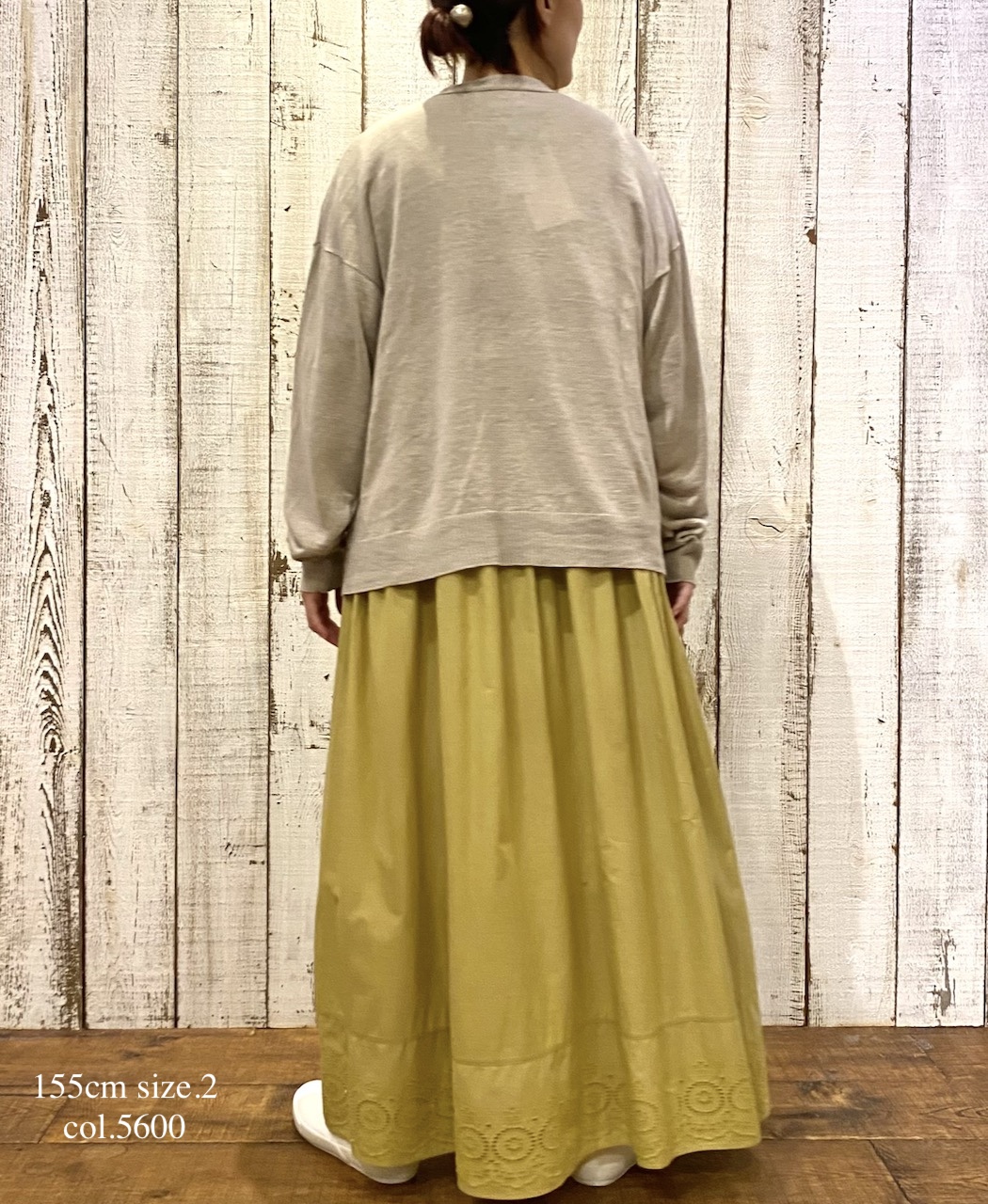 INSL25222 (スカート) 80s VOILE PLAIN WITH CUT WORK LACE CREW-NECK PULLOVER DRESS