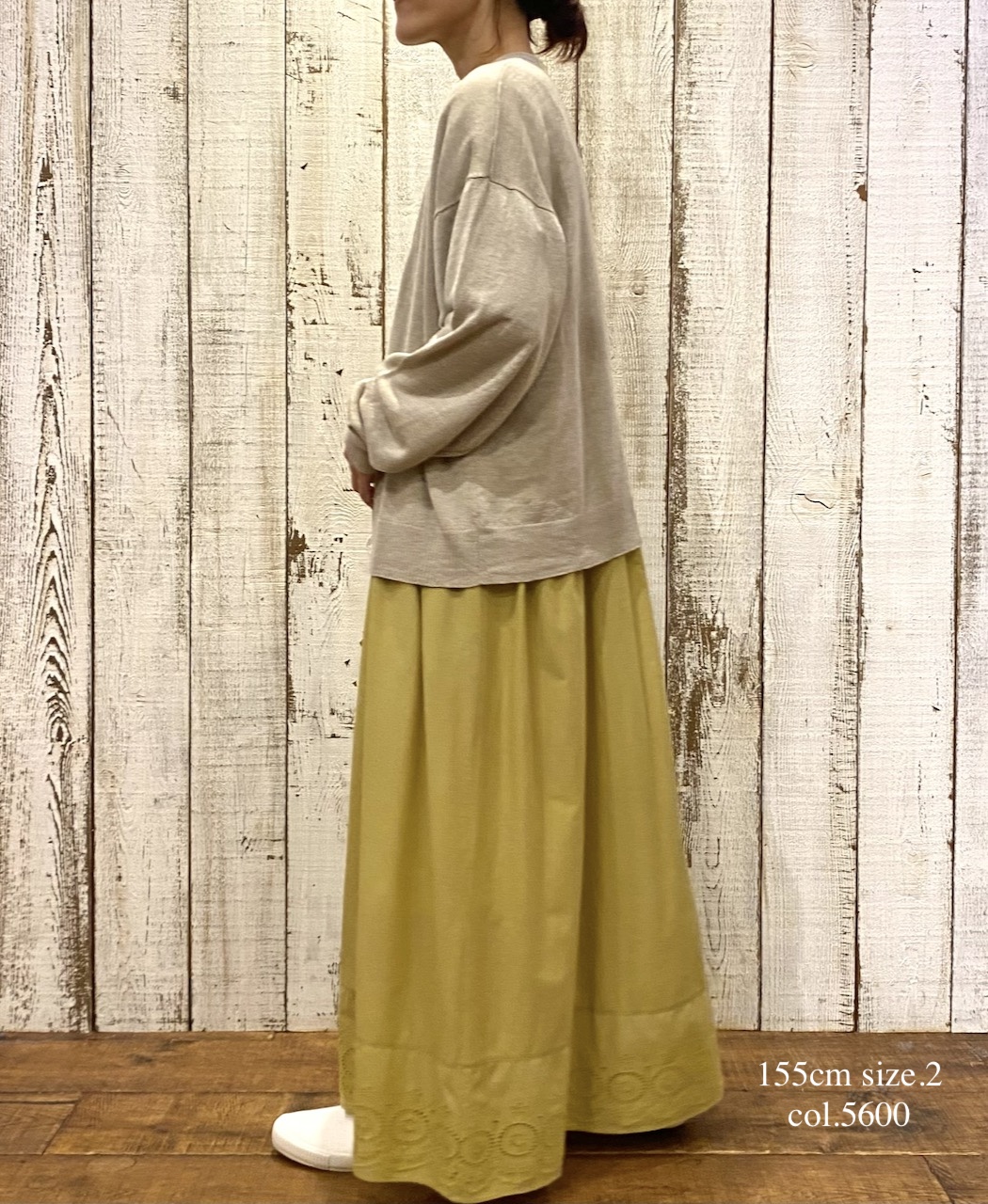 INSL25222 (スカート) 80s VOILE PLAIN WITH CUT WORK LACE CREW-NECK PULLOVER DRESS