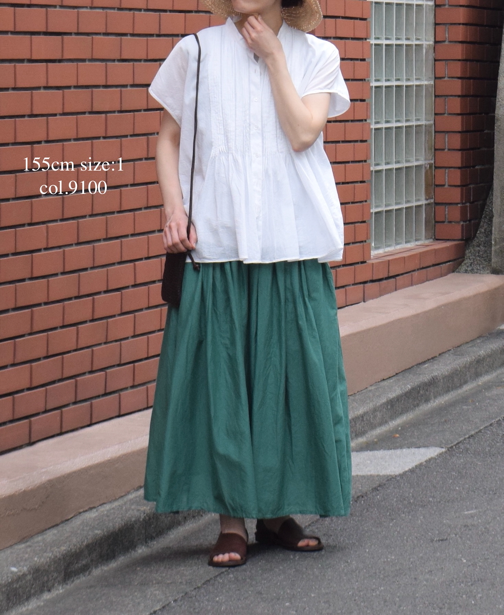 NSL25042(シャツ) 80s COTTON VOILE PLAIN BANDED COLLAR FRENCH/SL PINTUCK SHIRT